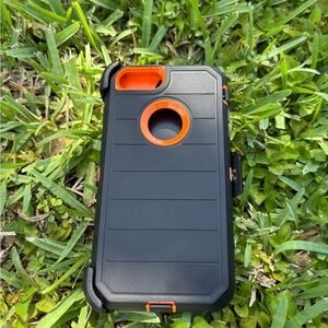 Rugged Black and Orange Phone Case /iPhone 8 plus